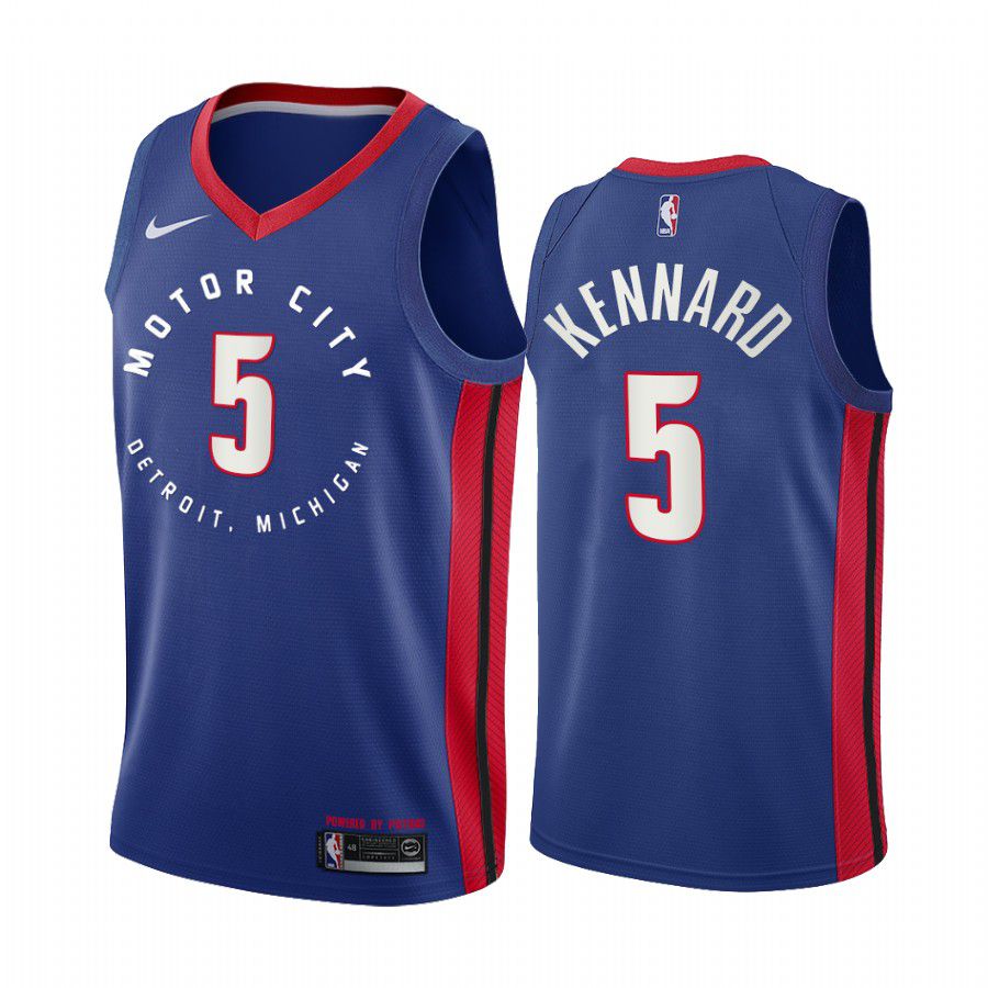 Men Detroit Pistons #5 luke kennard navy motor city edition 2020 nba jersey